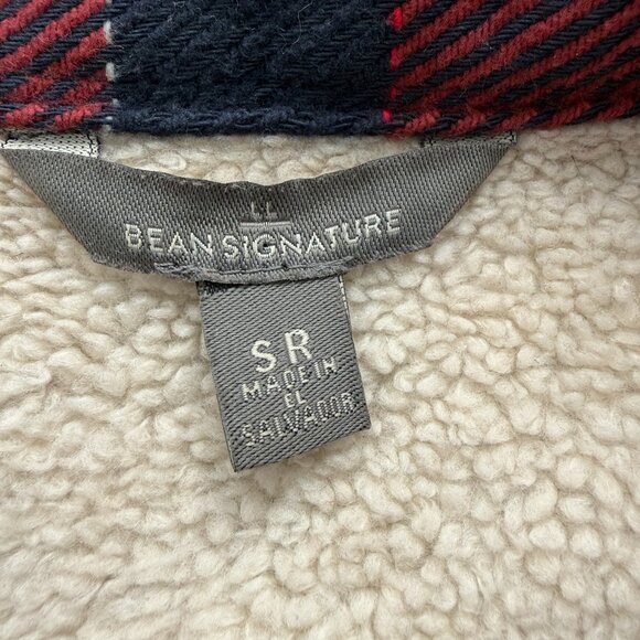 VINTAGE LL BEAN Signature Grunge Sherpa Lined Chamois Plaid Flannel Jacket Small - Picture 12 of 15